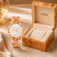 Asta Montre Quartz Femme Acétate Minimaliste Deux Aiguilles Guichet Calendrier Bureau Quotidien Low MOQ