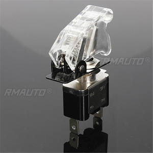 Interruptor de Palanca LED Iluminado de 12V 20A para Auto, Barco, Camión, con Cubierta Protectora Abatible de Seguridad, Color Blanco - Product Image 3