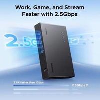 Commutateur réseau UGREEN 2,5 Gbps à 5 ports, concentrateur Ethernet non géré, Plug & Play pour routeur, PC, hub LAN, bureau sans ventilateur, montage mural