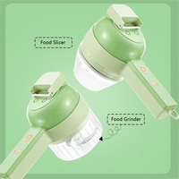 Hand-Held 4 In 1 Elektrische Voedsel Chopper Slicer Knoflook Molen Mixer Groenten Tool Vlees Processor Met Type-C Usb-oplaadkabel