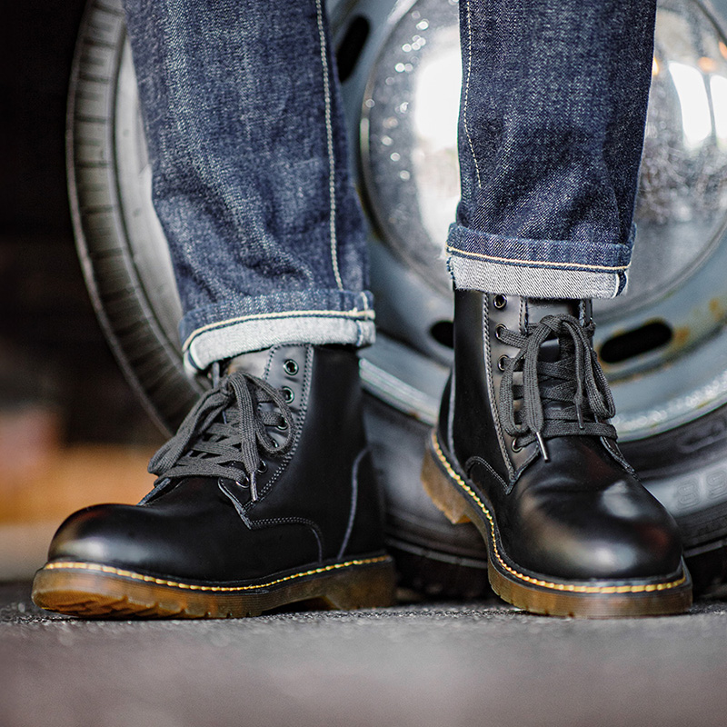 Maden Men's Boots - Vintage Workwear Classic Black Midi-top