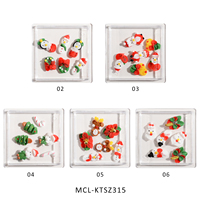 6pcs Populaire 3D Alliage Métal Acrylique De Noël Nail Art À La Main Conception Charme Elk Ongles De Noël 5D Nail Art Charme