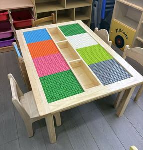 <span class=keywords><strong>Table</strong></span> de jeu <span class=keywords><strong>LEGO</strong></span> en bois massif pour la maternelle, <span class=keywords><strong>table</strong></span> de jeu éducative multifonctionnelle pour les jeunes enfants, ensemble <span class=keywords><strong>table</strong></span> et chaises pour construire des blocs - Product Image 1