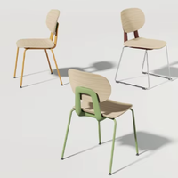 Sedia Ergonomica Minimalista in Legno - Seduta Confortevole per Caffè/Ristorante/Cucina (Stabile, Facile da Pulire e Salvaspazio)
