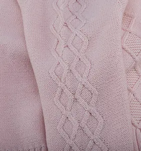 Suéter redondo rosa de algodão para meninas, mais novo pulôver de malha para bebês