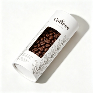 Tubo de Papel Cilíndrico Redondo Orgánico Biodegradable de Grado Alimenticio, Empaque Personalizado para Granos de Café, Té, Nueces y Alimentos Secos con Ventana de PVC - Product Image 3