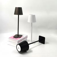 Lampe de table LED tactile sans fil rechargeable, noir mat et blanc, minimaliste, pour chevet, chambre, bureau, base carrée, lumière chaude, décoration