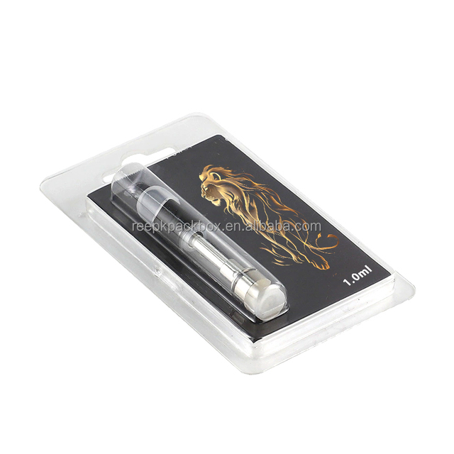 1.0ML 0.5ML Custom Logo Transparent Plastic Blister Packaging With Card Clamshell Packaging Cartridge
