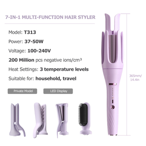 Estilizador <span class=keywords><strong>de</strong></span> <span class=keywords><strong>cabello</strong></span> multifuncional intercambiable 5 en 1 con <span class=keywords><strong>rizador</strong></span> <span class=keywords><strong>de</strong></span> ondas <span class=keywords><strong>de</strong></span> playa <span class=keywords><strong>y</strong></span> <span class=keywords><strong>cepillo</strong></span> alisador <span class=keywords><strong>de</strong></span> <span class=keywords><strong>cabello</strong></span> para uso doméstico Hairtools - Product Image 4