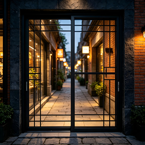 Porte coulissante en verre à cadre en aluminium à haute efficacité énergétique Deioux avec verre trempé double couche pour villa, prix d'usine compétitif - Product Image 1