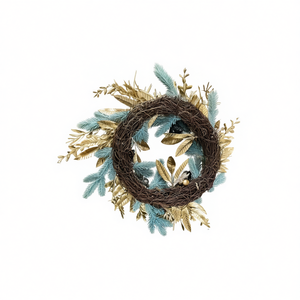 Corona Navideña de PVC de 20 Pulgadas con Luces Cálidas, para Puerta, Estilo Tradicional, Decoración para Fiestas al Aire Libre - Product Image 1