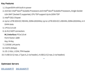 MBD-X11SPG-TF เมนบอร์ดเซิร์ฟเวอร์แบบเฉพาะพร้อมซ็อกเก็ตเดี่ยว LGA-3647 (SocketP)อินเทล C621, รองรับ DDR4 ใหม่ จัดส่งรวดเร็ว ดี - Product Image 4