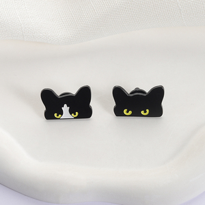 Gothic mata besar Pin Enamel kucing hitam lucu Kitty gelap Humor gaya bros kerah Lapel lencana grosir hadiah perhiasan untuk anak-anak teman-teman - Product Image 3