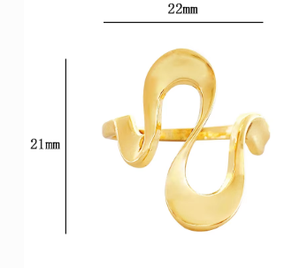 Модное кольцо 2026 года: нестандартное геометрическое кольцо из сплава с гальваническим покрытием в форме змеи, стильное женское украшение - Product Image 4
