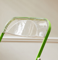 Chaise de salle à manger pliable transparente en acrylique pour intérieur et extérieur