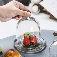 Vente en gros de plateau à gâteau jetable anti-poussière avec couvercle en verre poli présentoir de fruits buffet petit déjeuner pain dessert plateau à collation couvercle