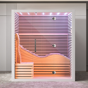 Salle de sauna en bois haut de gamme personnalisée série de loisirs familiaux maison de sauna en bois massif sans EMF sauna infrarouge pour 2-3 personnes - Product Image 1