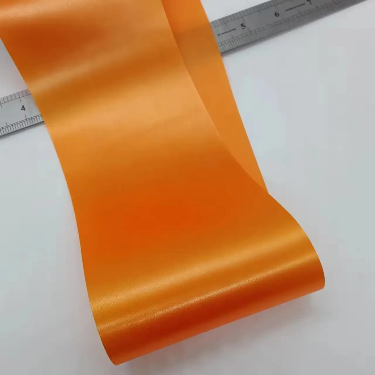 Custom 196 colors 100mm Single Sided Plain Satin Ribbon