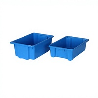 Bac de stockage industriel en plastique robuste de 46 L, empilable et emboîtable, bac de stockage en plastique pour le stockage commercial et les déménagements