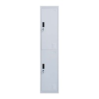 Casier de rangement vertical en métal à 2 portes avec serrure à clé pour piscine, salle de sport, gymnase, athlètes