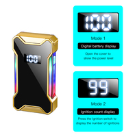 Accessoires pour cigarettes, briquet à gaz butane en forme de barre, électronique, camping, alliage de zinc, tendance, moderne, rechargeable, or