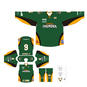 Maglia da Hockey su Ghiaccio Traspirante con Stampa Sublimatica - Personalizzabile con Nomi e Numeri <span class=keywords><strong>di</strong></span> <span class=keywords><strong>Squadra</strong></span>/Giocatore, Design Reversibile, 100% dal Produttore Cinese - Product Image 2