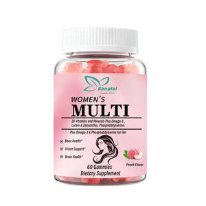 תוסף אומגה <span class=keywords><strong>3</strong></span> ופולאט טבעוני רב מכר, משפר גמישות העור, מולטי ויטמין גומי לנשים, לשיער וציפורניים בריאים - Product Image 1