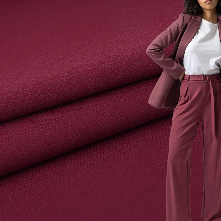 Çin fabrika Spandex naylon Polyester Rayon NTR Ponte De Roma örme kumaş kadın takım elbise pantolon