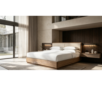 Meubles de chambre à coucher intérieurs de villa au design moderne, ambiance de luxe haut de gamme, lit pour chambre d'hôtel ou d'appartement cinq étoiles