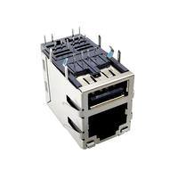 Conector de filtro de Puerto Ethernet de 100M RG45 RJ45 Conector USB con conector de interfaz de blindaje de luz para cables y dispositivos Ethernet