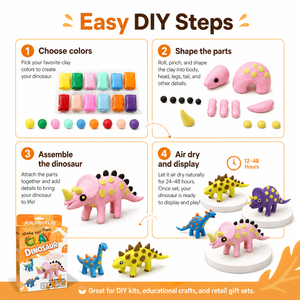 Activités créatives sur le thème des dinosaures pour garçons et filles, cadeaux d'anniversaire/de fêtes - Construisez 12 dinosaures uniques (à partir de 4 ans) - Product Image 5