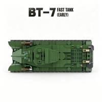 Modèle de char rapide soviétique BT-7 (version précoce) - Camion de terrain militaire de la Seconde Guerre mondiale - Jouet de construction éducatif en plastique ABS à assembler