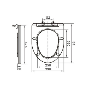 <span class=keywords><strong>Tapa</strong></span> de Inodoro Alargada de Plástico HUANGBO de Alta Gama, Impermeable y de Cierre Silencioso para Baños de Hotel - Product Image 2