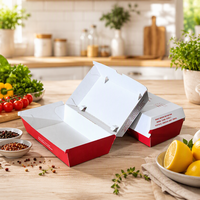 Boîte à hamburger jetable avec doublure intérieure résistante à la graisse pour les chaînes de restauration rapide, commande en gros prise en charge