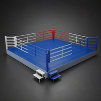 Ring d'entraînement professionnel en acier robuste pour la boxe et le MMA, avec poteaux d'angle et cordes, taille personnalisable, durable, approvisionnement en gros