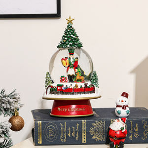 Gran oferta, decoración navideña, regalo artesanal, globo de nieve de Príncipe y árbol con Base de <span class=keywords><strong>tren</strong></span> giratoria - Product Image 1