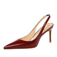 1361 Escarpins Slingback à talon fin et bout fermé, style mode européenne et américaine pour femme
