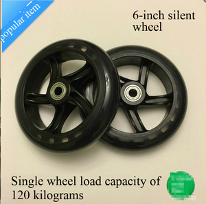 6 inch silent PU <b>wheels</b>, skateboard <b>wheels</b>, trolley <b>wheels</b>, luggage <b>wheels</b>, grocery cart <b>wheels</b>, casters - Product Image 4