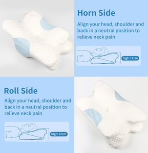 WJ-2087 Bantal Khusus dengan Busa Memori Kontur Kupu-kupu Anti-Dengkuran untuk Tidur Menyamping, Ortopedi Ergonomis dan Servikal - Product Image 5