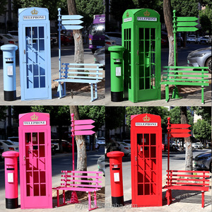 Conjunto de Cabina Telefónica de Metal Estilo Vintage de Londres para Decoración de San Valentín y Halloween - Product Image 2