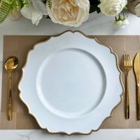 Assiettes de Présentation Modernes de Luxe Écologiques en PP, Forme Fleur de Lotus, Colorées, Rectangulaires, Lavables, Durables, pour Mariages et Hôtels