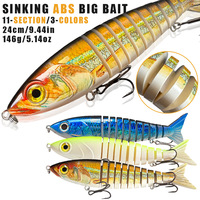 Leurre Artificiel Rigide Bionique Multi-Segmenté 24cm/146g Extra Large pour Pêche au Bass, Truite et Luciole – Lancer Longue Distance