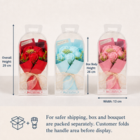 Boîte cadeau de roses artificielles en savon avec poignée en PVC, 5 roses pour la Saint-Valentin, la fête des mères, la fête des enseignants, décoration