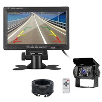 Monitor layar Mobil Desktop 7 inci Universal, tampilan belakang kamera kepala mundur Bus AV 2 arah HD