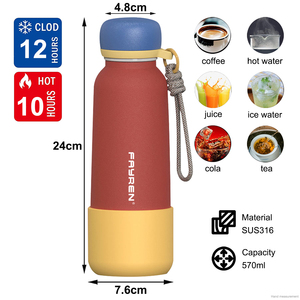 Bouteille isotherme portable en acier inoxydable à double paroi multicolore avec couvercle à corde, idéale pour le sport et les cadeaux d'affaires – Offre Spéciale - Product Image 3