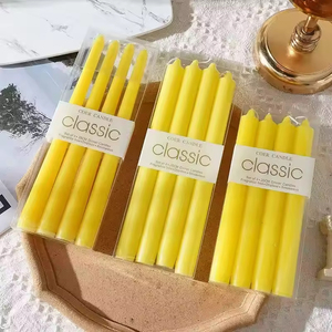 Classic European Colored Paraffin Wax Taper <b>Candles</b> Set of 4 for Holiday Decor Wedding & Candlelight <b>Dinner</b> - Product Image 6