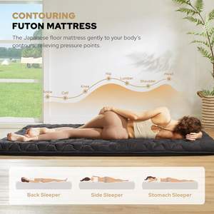 Đệm <span class=keywords><strong>Futon</strong></span> Nhật Bản 3 inch dày, đệm ngủ di động, thoáng khí, gấp gọn được, mút cao cấp, chất liệu sợi nhỏ, thảm Tatami - Product Image 3