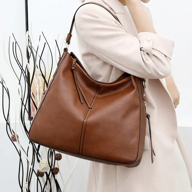 FS6332 Fashion Vintage Ladies Hobo Bags Multi-pocket Large Purses and Crossbody Leather Tote Bag Brand Designer women Handbag