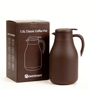 Caffettiera Stile Dallah 1.5L 1.8L in Acciaio Inox, Design Europeo con Beccuccio a <span class=keywords><strong>Becco</strong></span> d'Uccello, Base Antiscivolo, Senza Gocciolamento, Fornitore all'Ingrosso - Product Image 1