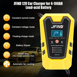 Jfind المحمولة 12V 6A نبض إصلاح شاحن JF08 سيارة شاحن بطارية ل الرصاص Aacid البطارية